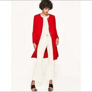 Zara Red Bell Sleeve Coat